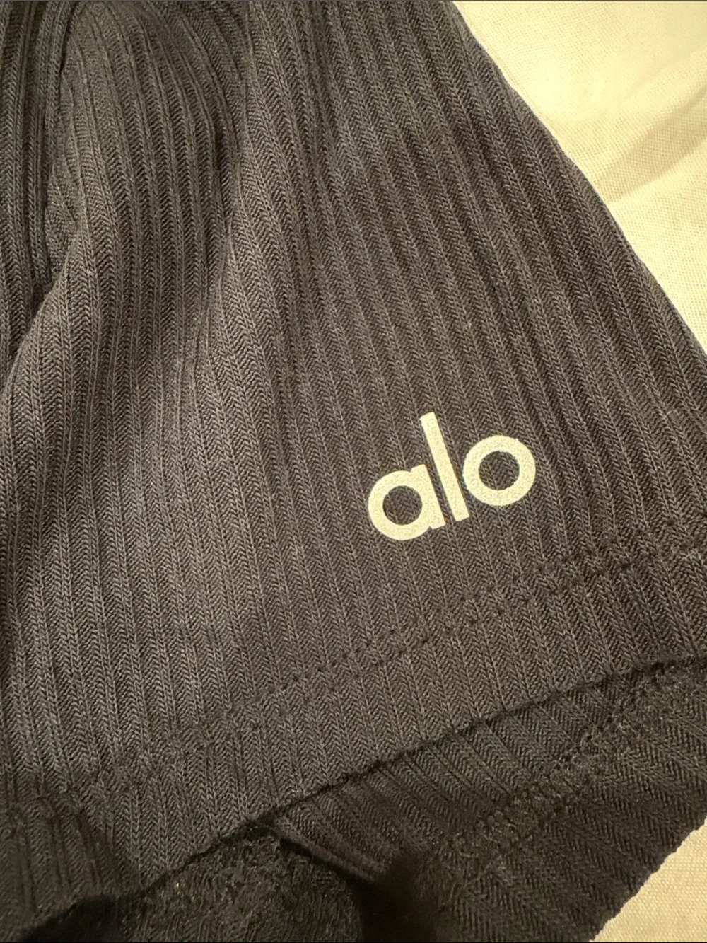 alo Ribbed Manifest short Sleeve Black size XS
